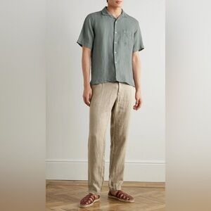 EUC HARTFORD Men’s Tanker Tapered Linen Drawstring Trousers in Color Neutrals